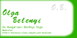 olga belenyi business card